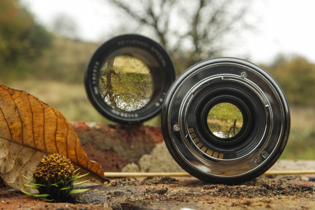 Autumn,Landscape,View,,Through,Camera,Lenses,With,Different,Focal,Lengths